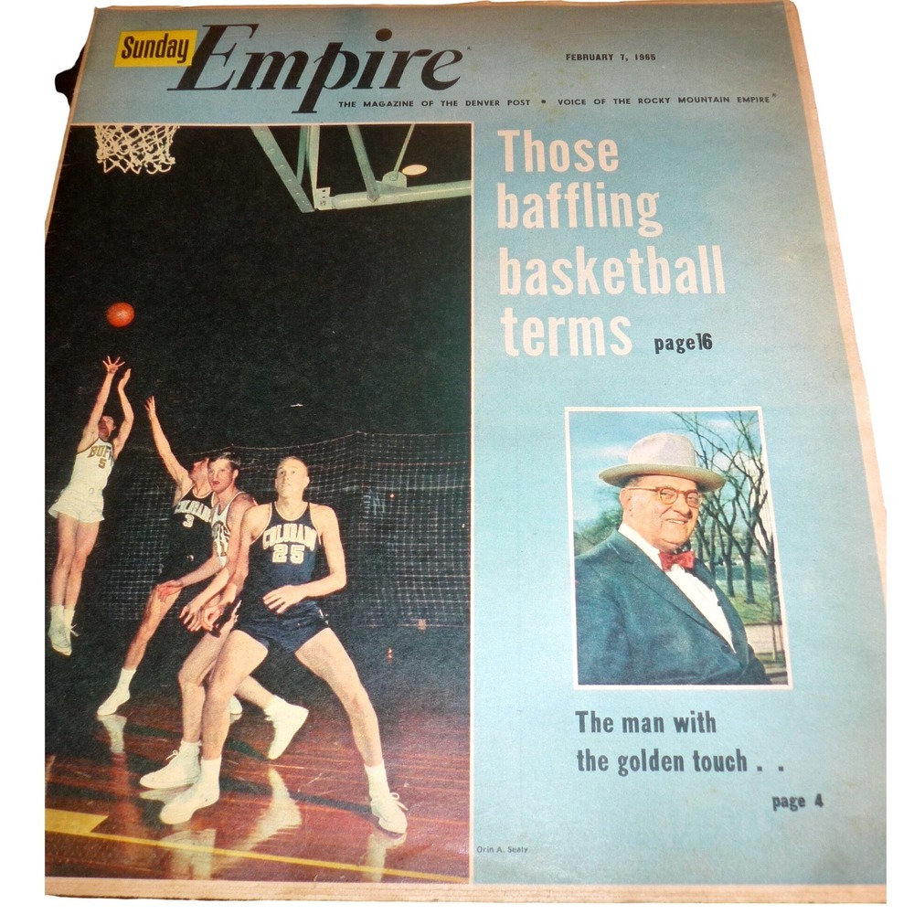 Vintage Sunday Empire Magazine Feb 7 1965 Denver‎ Post Basketball Pete Dikeou